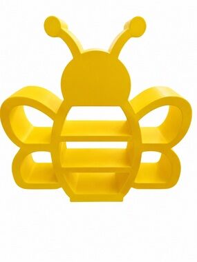 Playful Yellow Bee Shelf for Kids' Rooms - Tabletop Shelf _ new